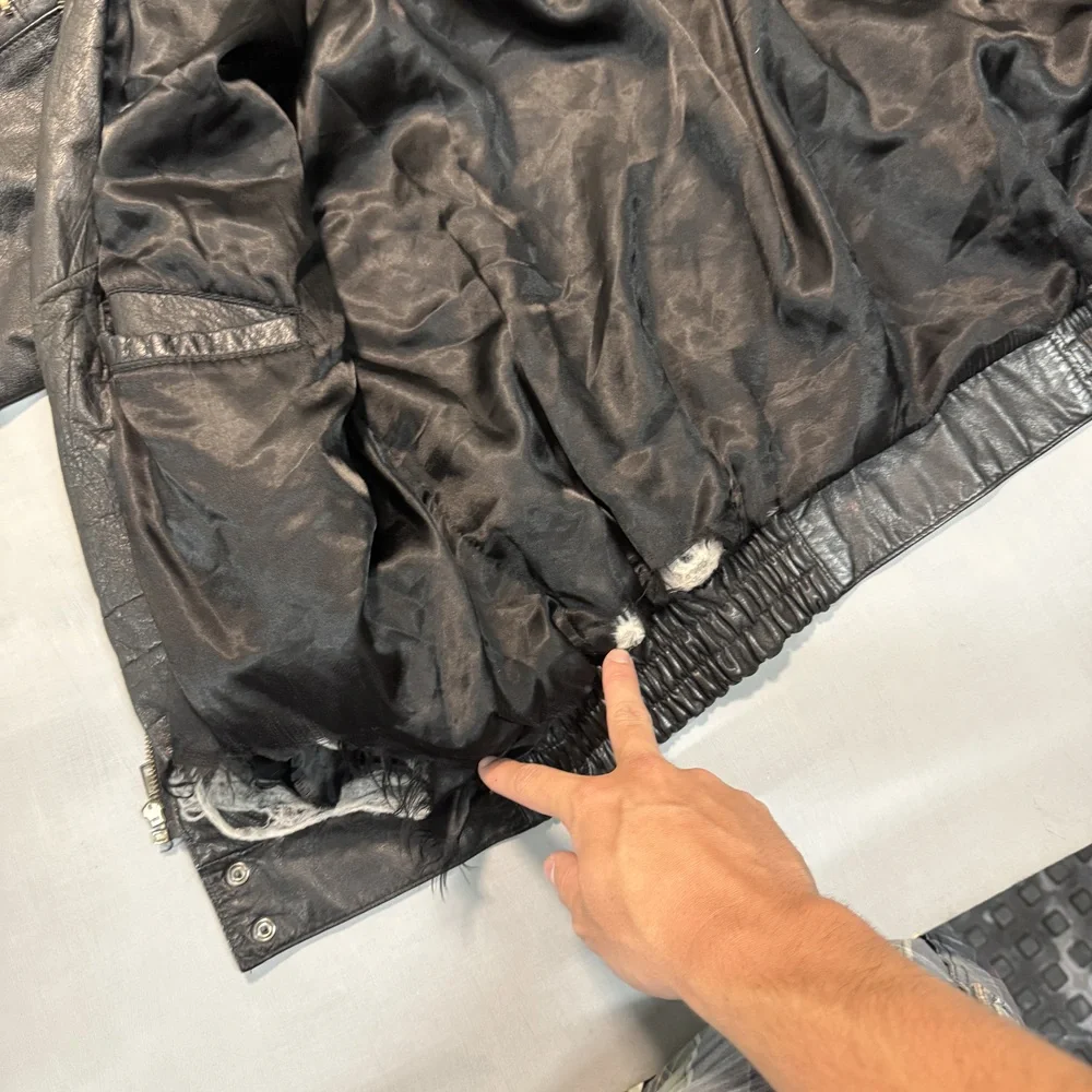Giorgio Sappini leather bomber jacket 80s Black Size L